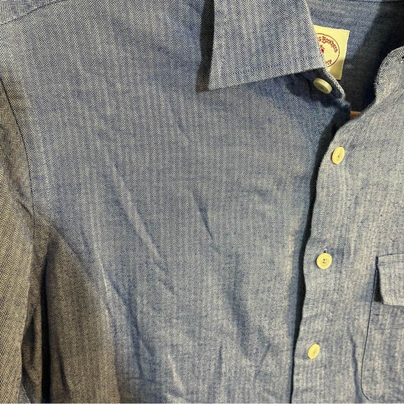 Brooks Brothers Red Fleece Button Down Men's Blue Cotton Shirt - Picture 7 of 7